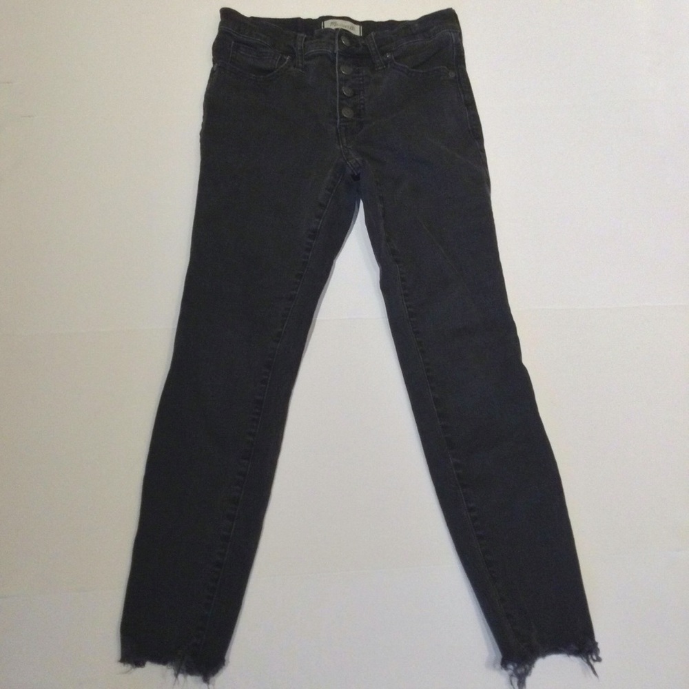 Madewell 9” High-Rise Skinny Button Fly Black Jean